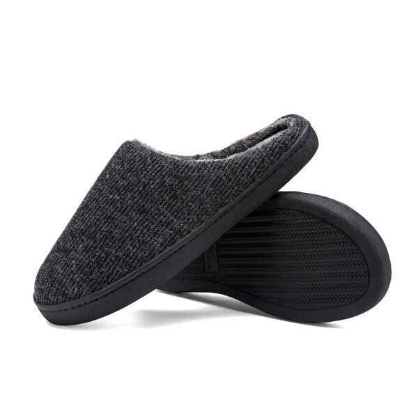 Unisex Casual Solid Color Round Toe Cotton Slippers - Image 4