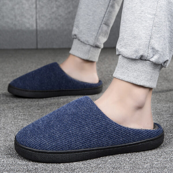 Unisex Casual Solid Color Round Toe Cotton Slippers