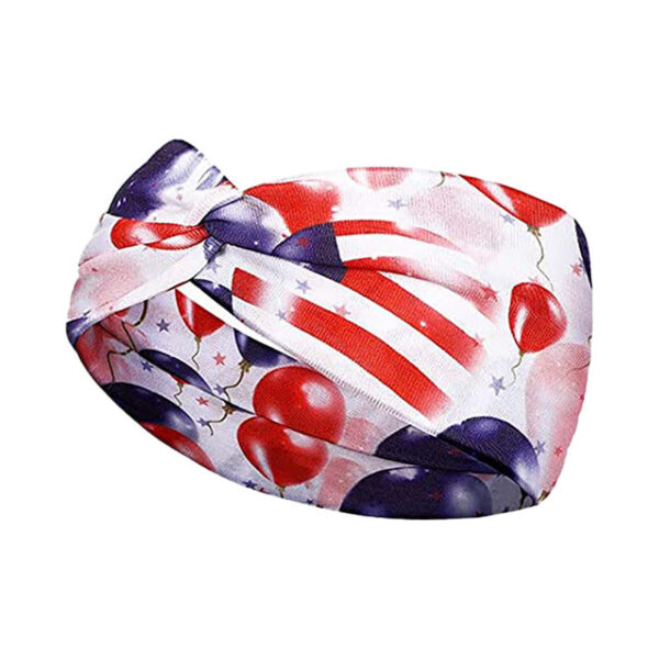 American Flag Independence Day Star Elements Retro Knotted Sweat Absorbing Yoga Running Sports Strap Headband - Image 11