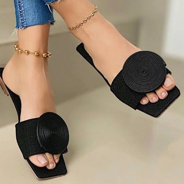 Women'S Fashion Solid Color Open Toe Slides Slippers - Image 4