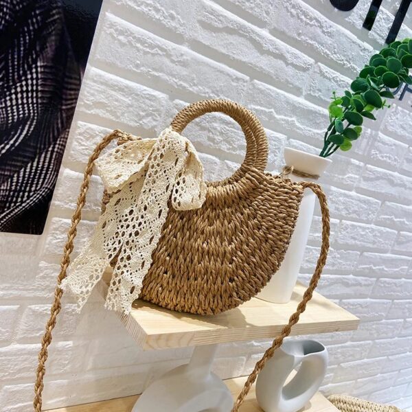 Women'S Medium Spring&Summer Straw Vacation Straw Bag